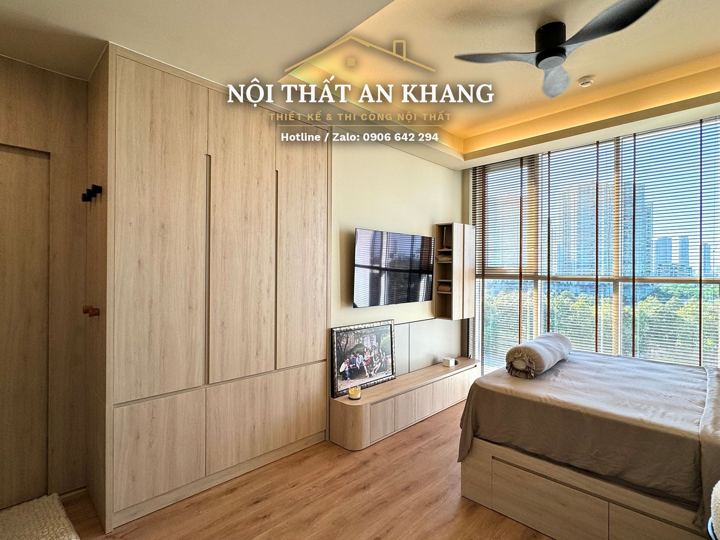 Căn hộ Japandi gỗ sồi – phòng ngủ master – góc 3