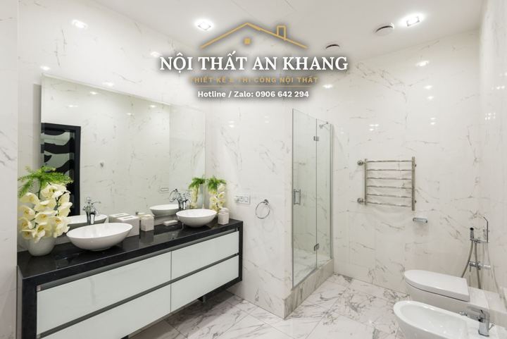 Phòng tắm căn hộ tông xám – góc 4