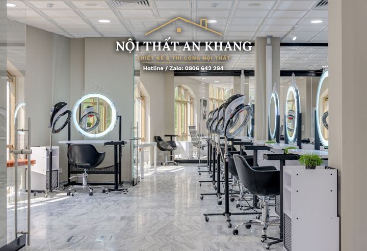 Salon tóc – bàn gương đèn tròn – góc 5