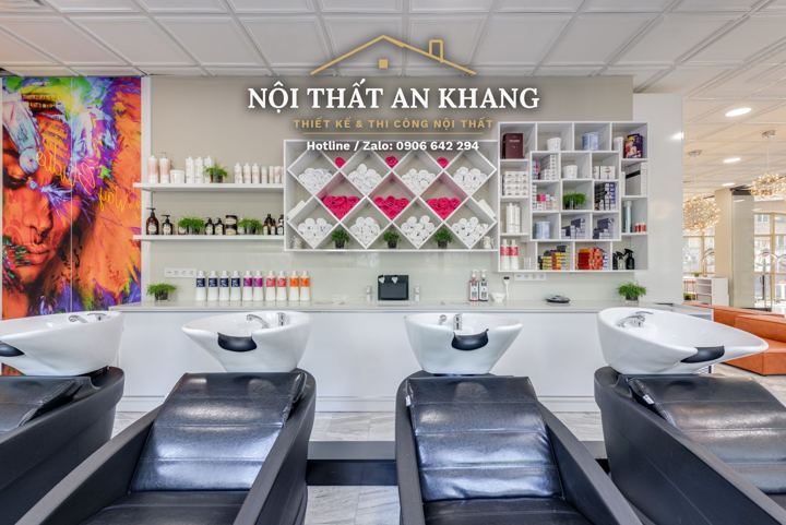 Salon tóc – bàn gương đèn tròn – góc 9