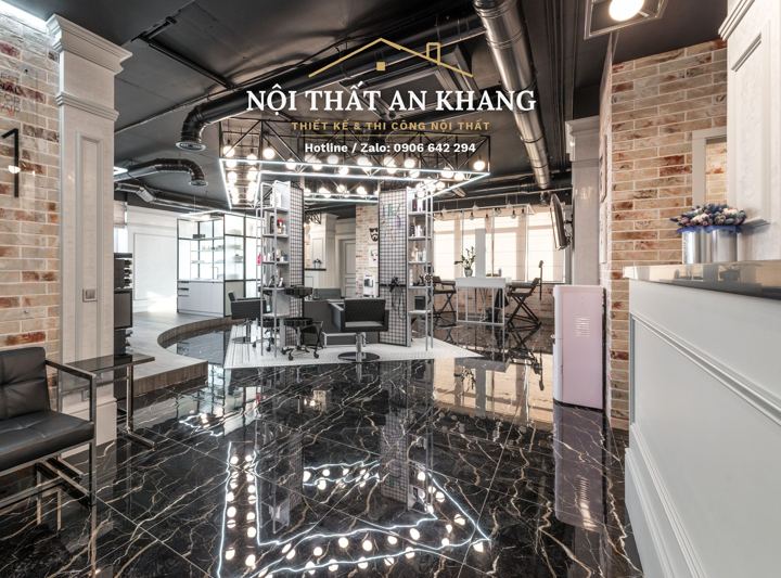 Salon làm đẹp – sảnh lễ tân & khu làm tóc – góc 3