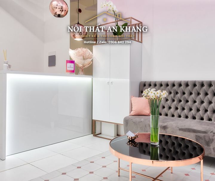 Spa tông hồng – sảnh đón & khu chờ – góc 8