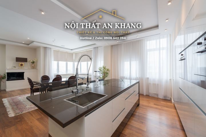 Tủ bếp Acrylic trắng bóng – góc 7